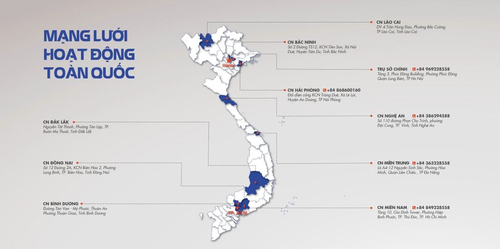 Chi nhanh trên toàn quốc