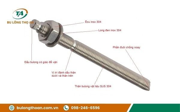 Cấu tạo của bu lông hóa chất Ramset
