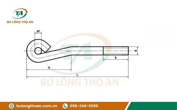 Bu lông neo, Bu lông móng kiểu J.A