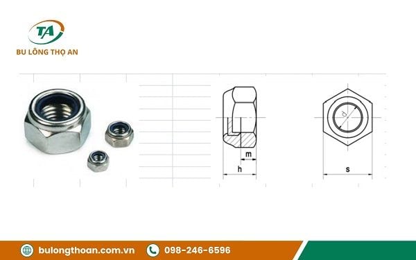 kích thước tiêu chuẩn của đai ốc hãm DIN 985