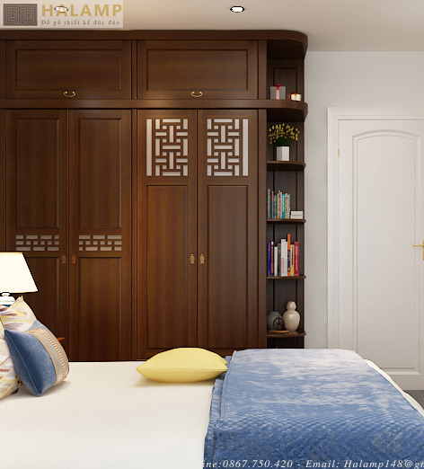 Thiết kế thi công tủ quần áo gỗ tự nhiên