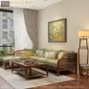 Sofa góc gỗ tự nhiên giải pháp cho không gian phòng khách nhà Việt