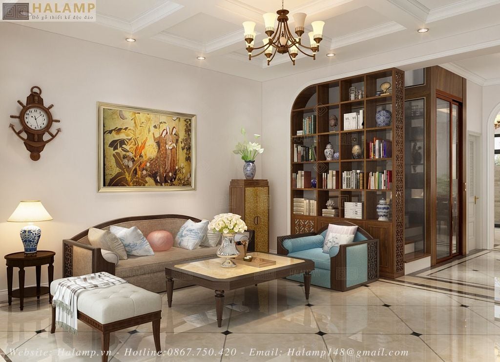 Bộ sofa phòng khách nhà liền kề Vinhomes
