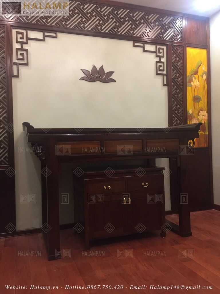 mẫu bàn thờ gia tiên cho biệt thự