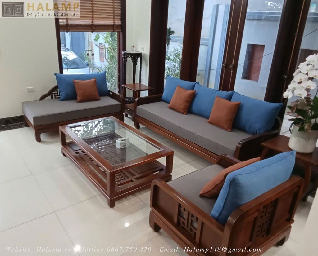 Bộ sofa gỗ Gụ