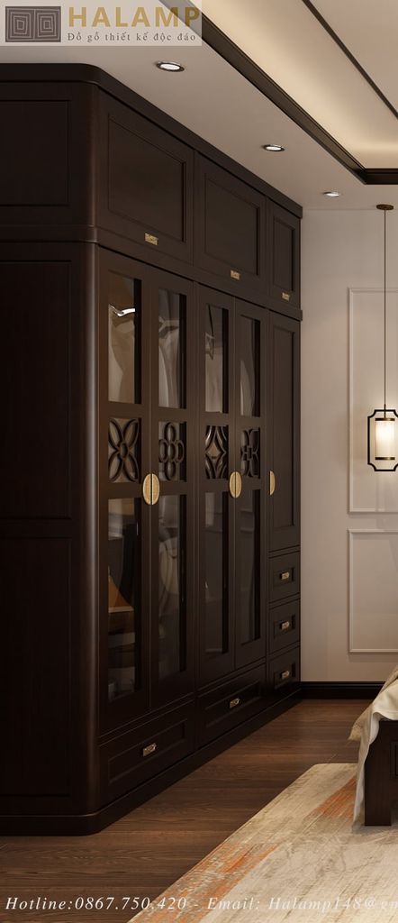 Mẫu tủ áo thiết kế thi công gỗ tự nhiên đẹp
