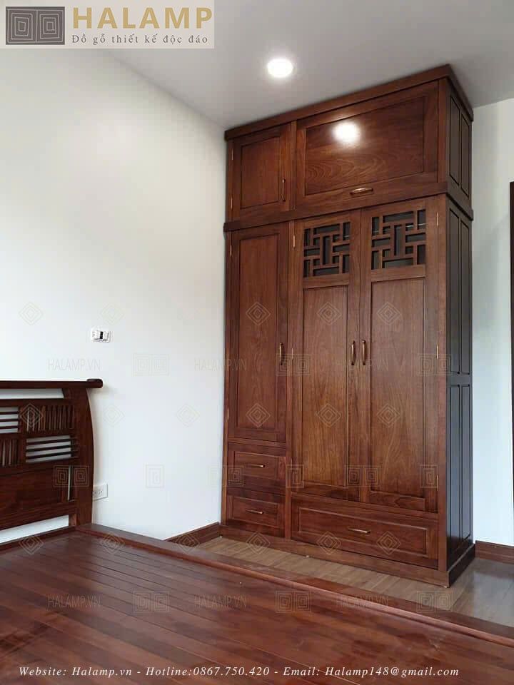 Hình ảnh thi công đồ gỗ nội thất phòng ngủ nhà liền kề