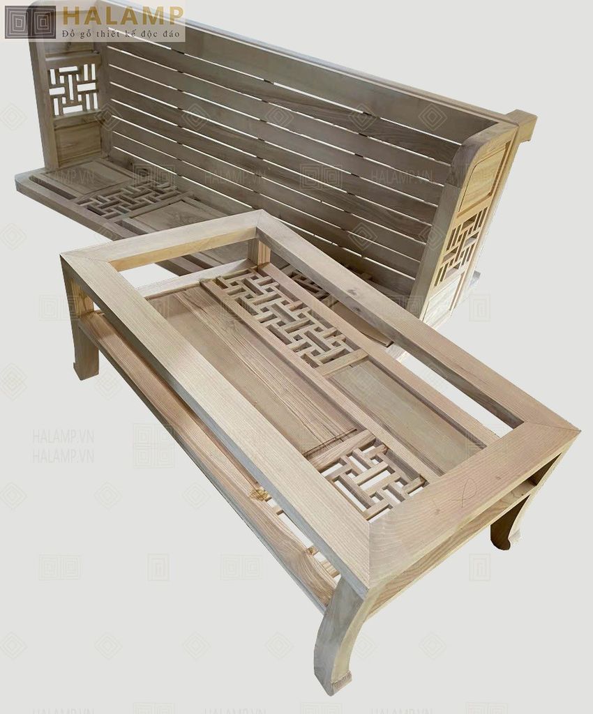 Ảnh thực tế mẫu bàn khách gỗ Sồi