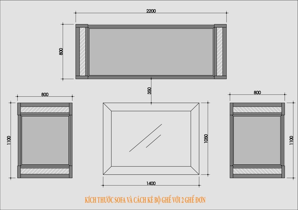 kích thước sofa gỗ tự nhiên