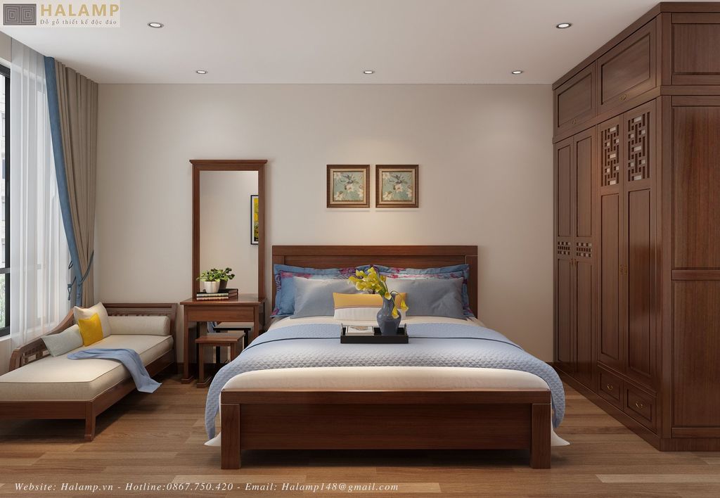 Thiết kế phòng master chung cư HD Mon city
