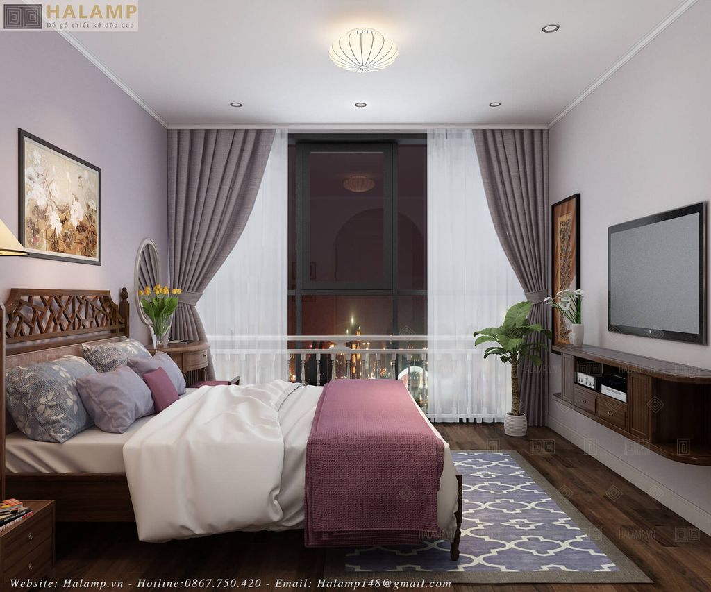 Thiết kế phòng master chung cư Gold season