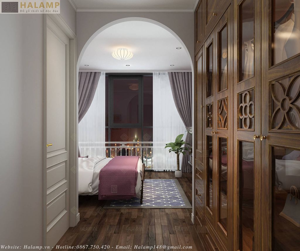 Thiết kế phòng master chung cư Gold season