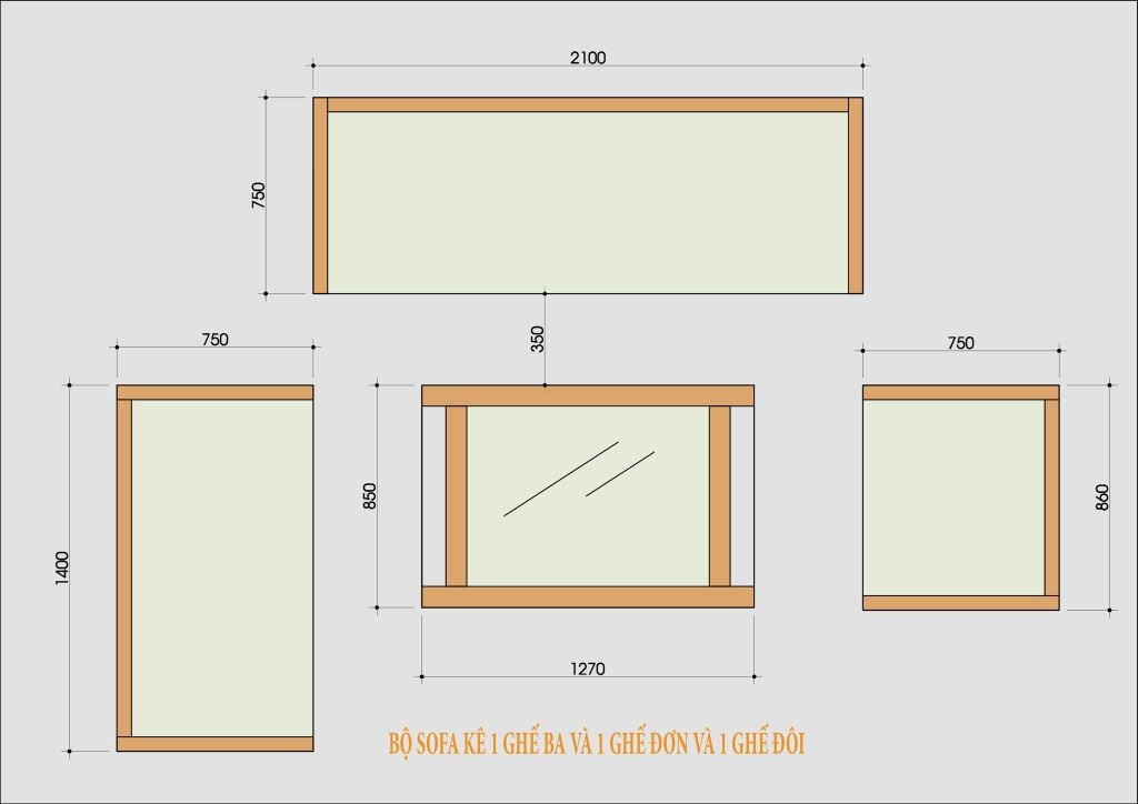 cách kê bộ ghế sofa gỗ tự nhiên phòng khách