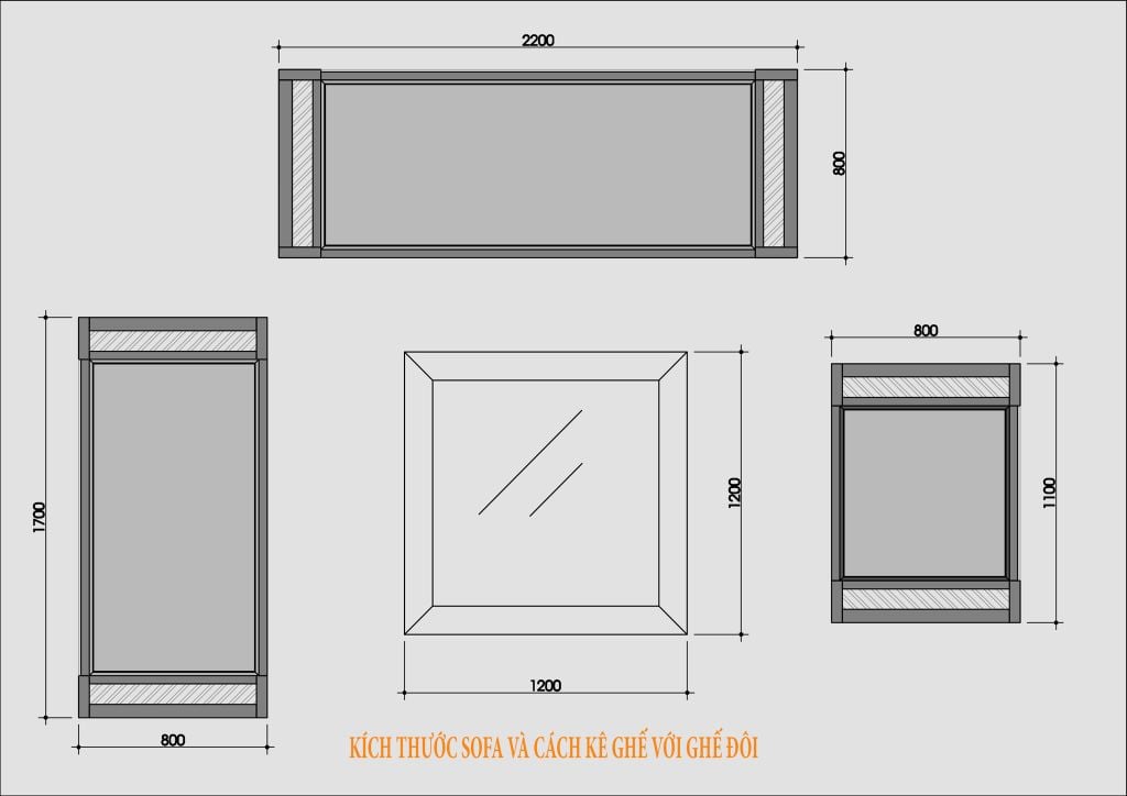 kích thước sofa gỗ tự nhiên