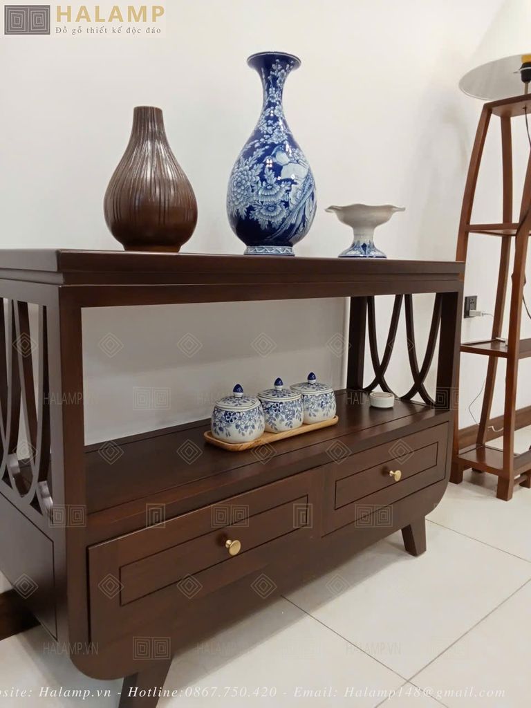 Bàn trang trí kết hợp tủ để đồ