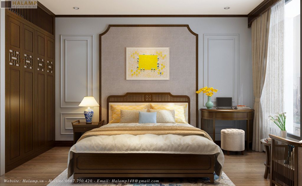 Thiết kế nội thất phòng ngủ master căn hộ chung cư