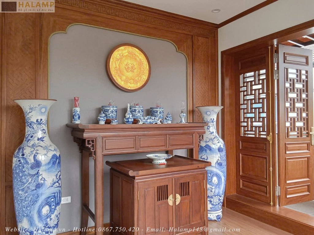mẫu bàn thờ gia tiên cho nhà liền kề