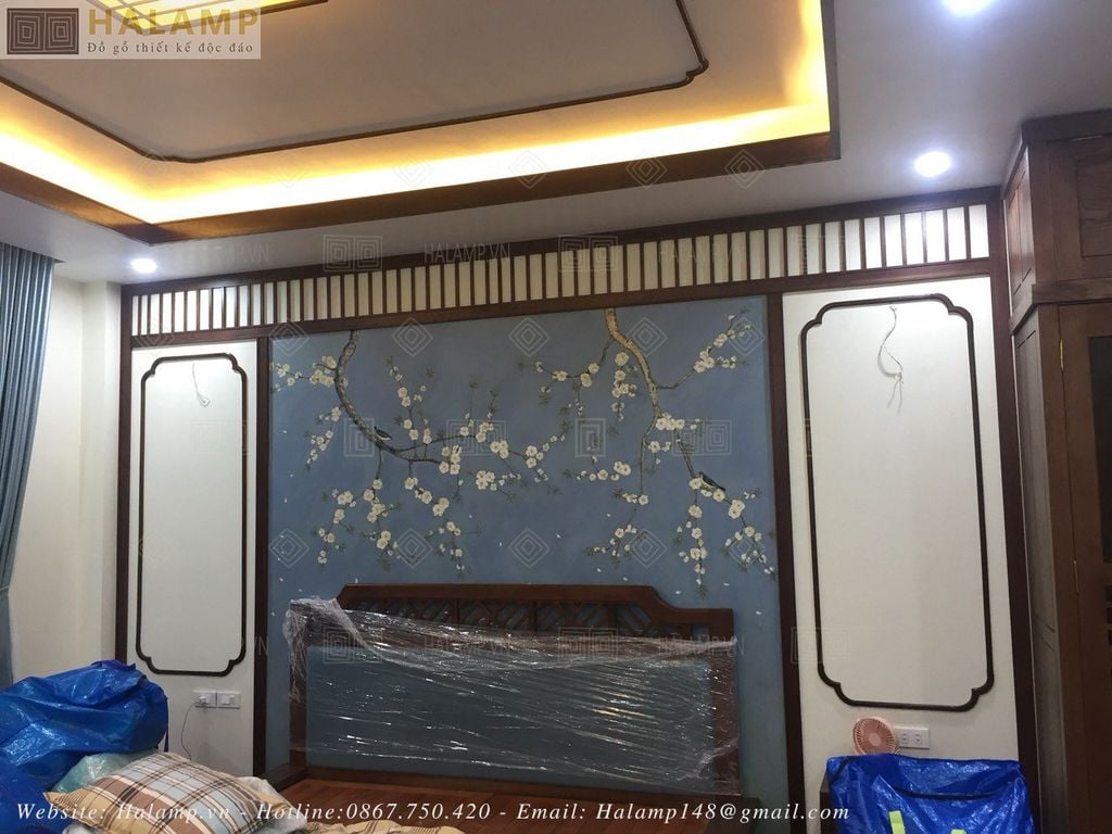 Trang trí tường bằng tranh vẽ sau đó dán lên tường