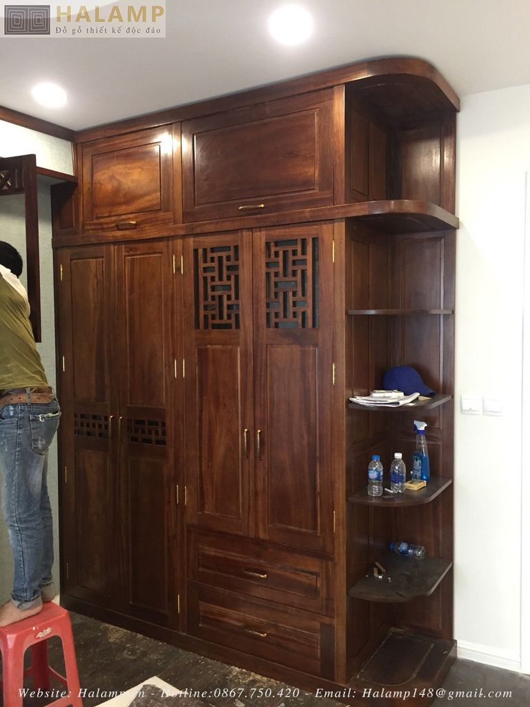 Hình ảnh thực tế tủ áo gỗ Gụ