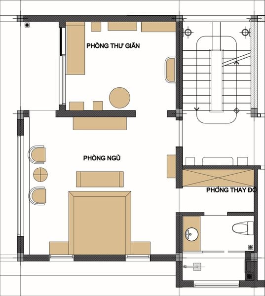 mặt bằng thiết kế phòng ngủ biệt thự nghỉ dưỡng