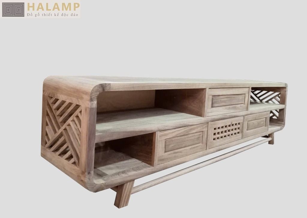 Hình ảnh thực tế các mẫu kệ ti vi từ mộc đến hoàn thiện