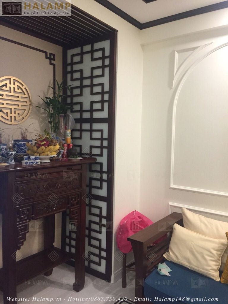 Hình ảnh thực tế phòng khách đặt bàn thờ