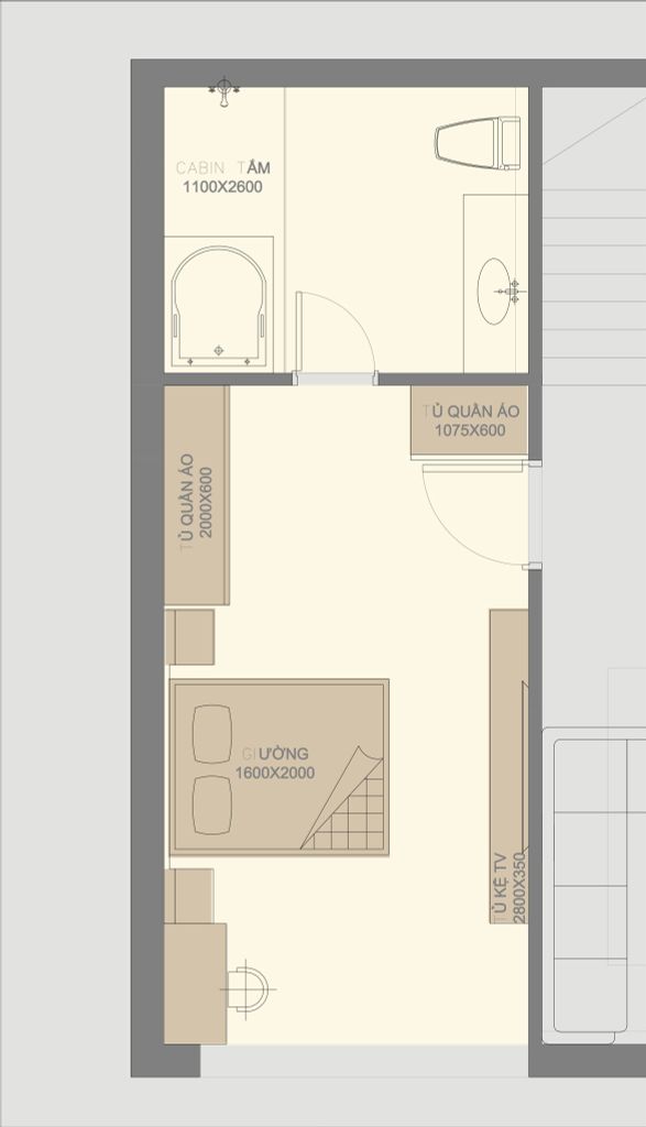 Mặt bằng phòng ngủ master căn hộ West lake