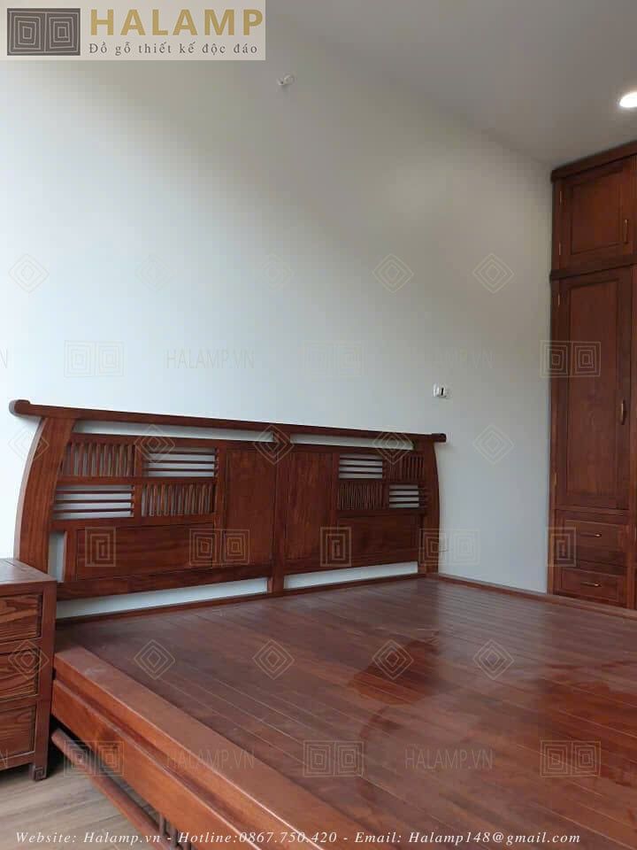 Hình ảnh thi công đồ gỗ nội thất phòng ngủ nhà liền kề