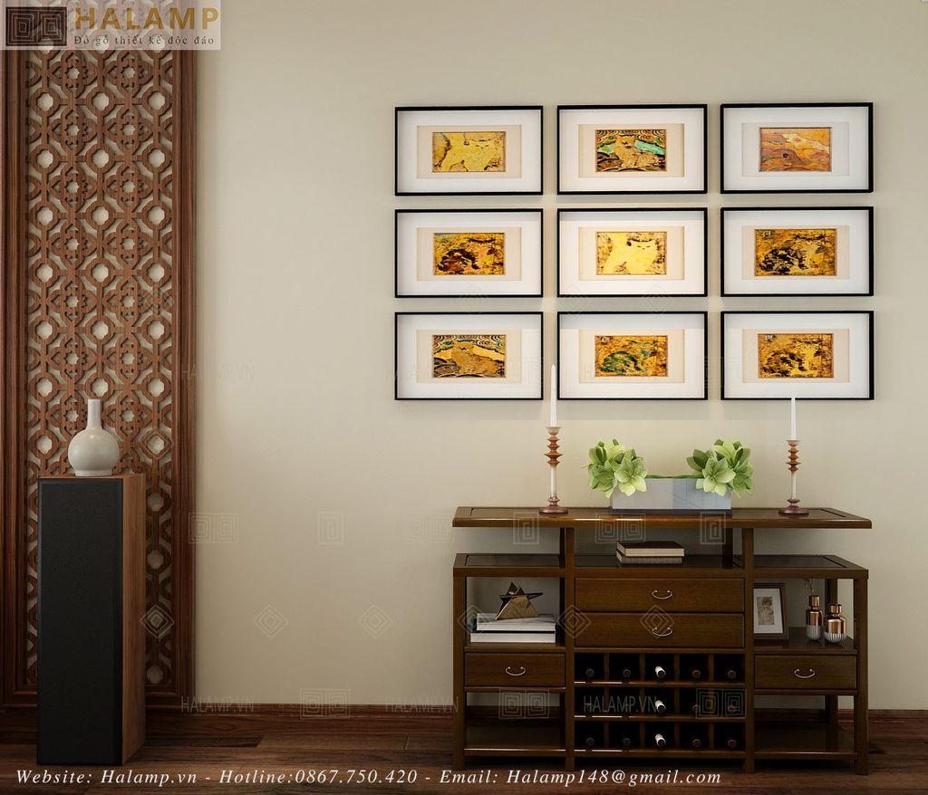 Bàn trang trí kết hợp tủ để đồ