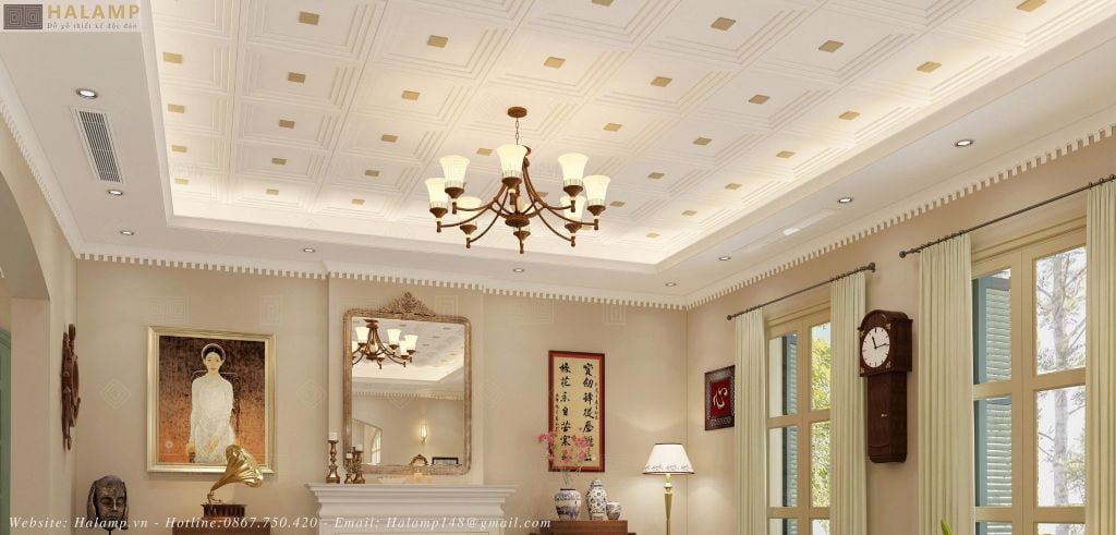 Trang trí trần với mudul thạch cao
