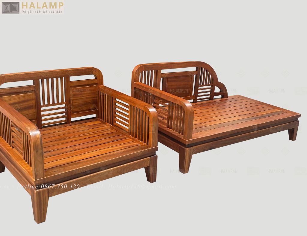 Hình ảnh sofa đánh vecni gỗ gụ