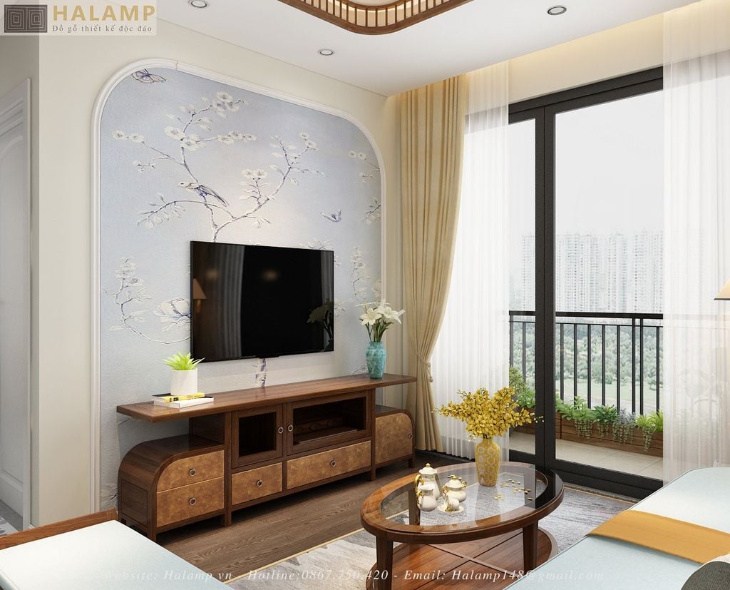Mẫu kệ ti vi gỗ tự nhiên đẹp