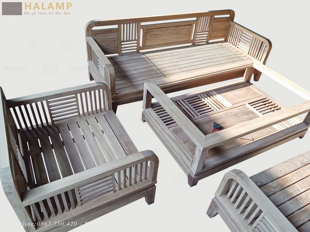 Hình ảnh bộ ghế lúc hoàn thiện phần mộc