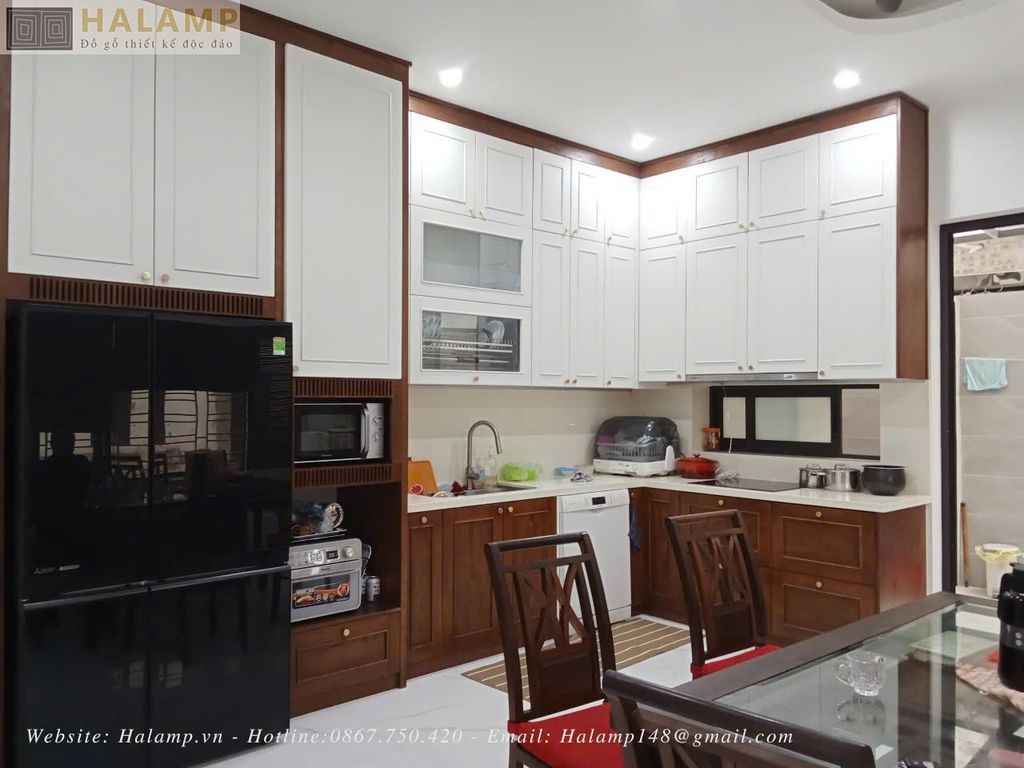 Hình ảnh thực tế thi công tủ bếp nhà liền kề Phú Lương