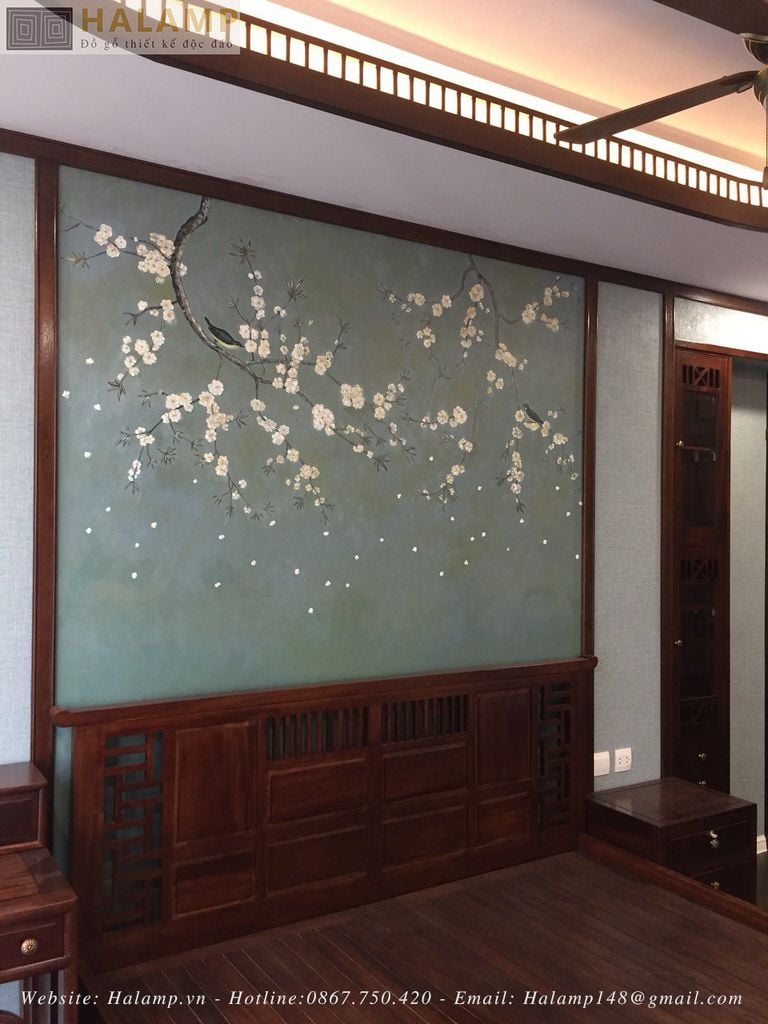 Hình ảnh giường ngủ thi công với gỗ Gụ tự nhiên