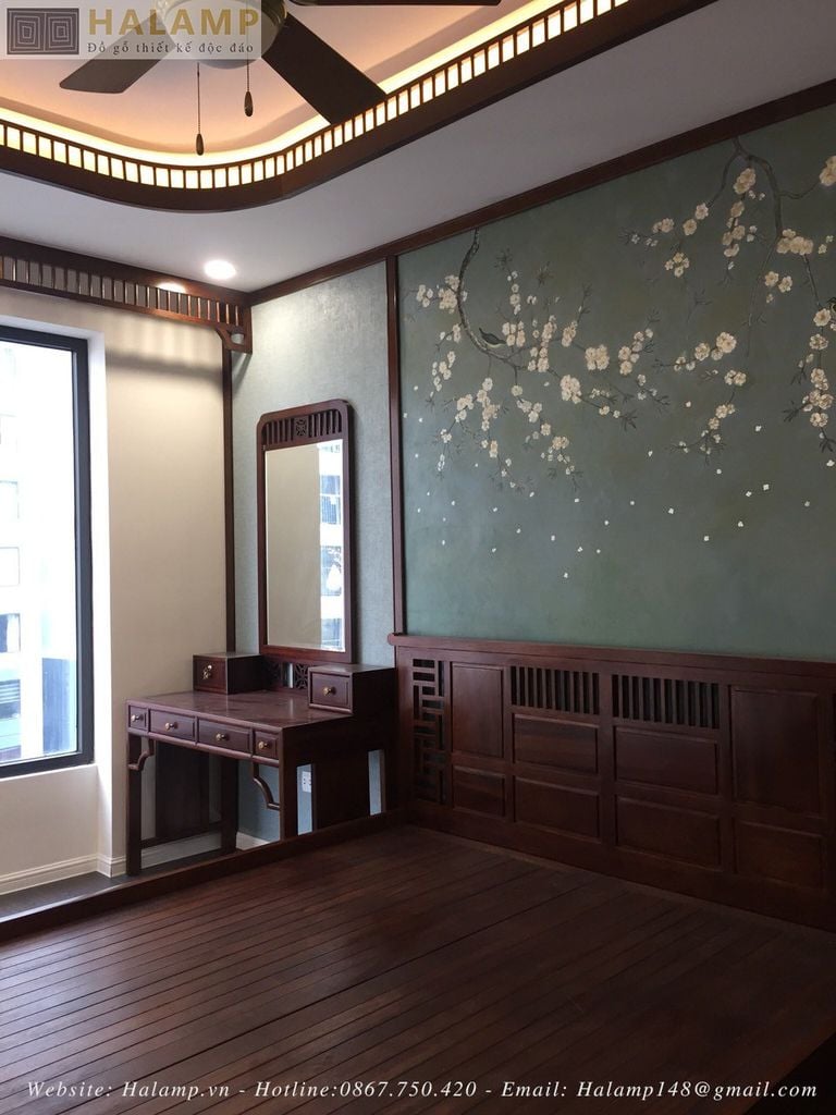 Hình ảnh giường ngủ thi công với gỗ Gụ tự nhiên