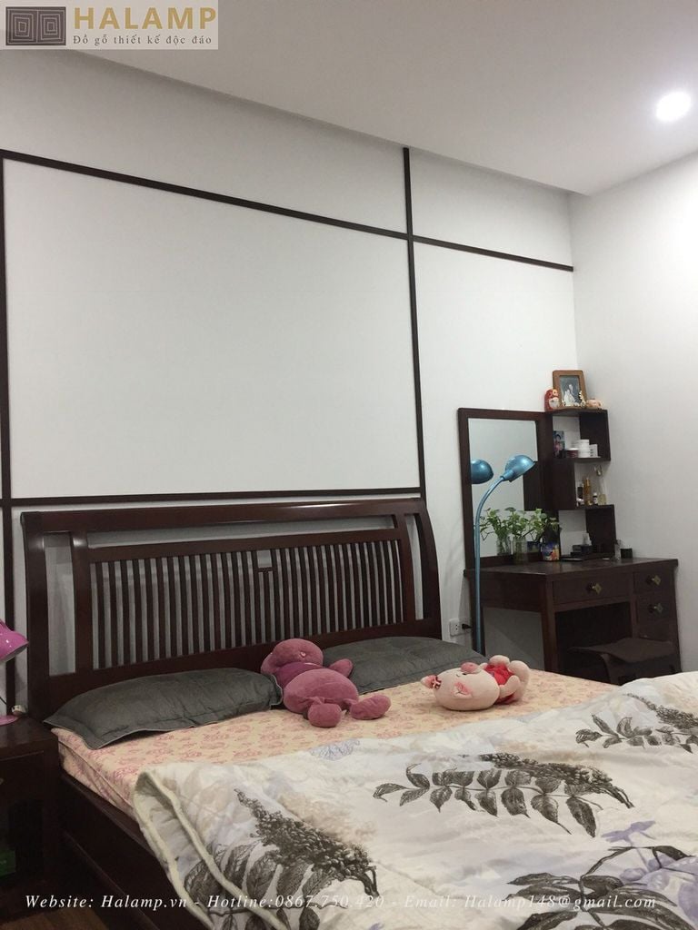 Hình ảnh giường ngủ thi công với gỗ Gụ tự nhiên