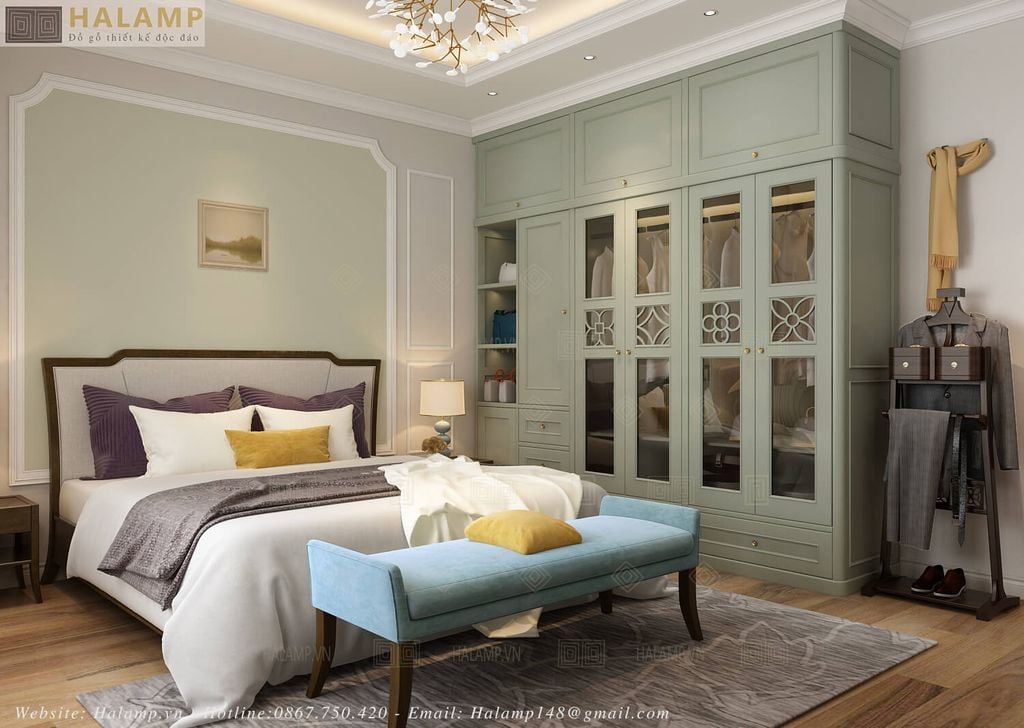 Hình ảnh mẫu giường gỗ tự nhiên 1,8x2m bọc đầu giường