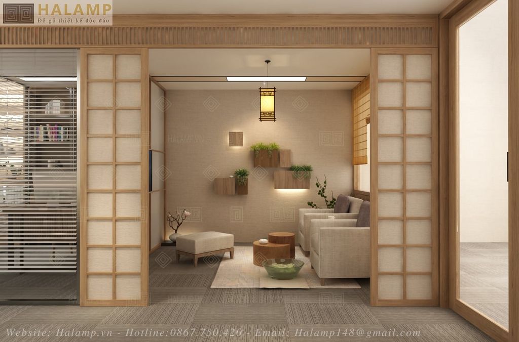 Thiết kế vách ngăn phòng tiếp khách