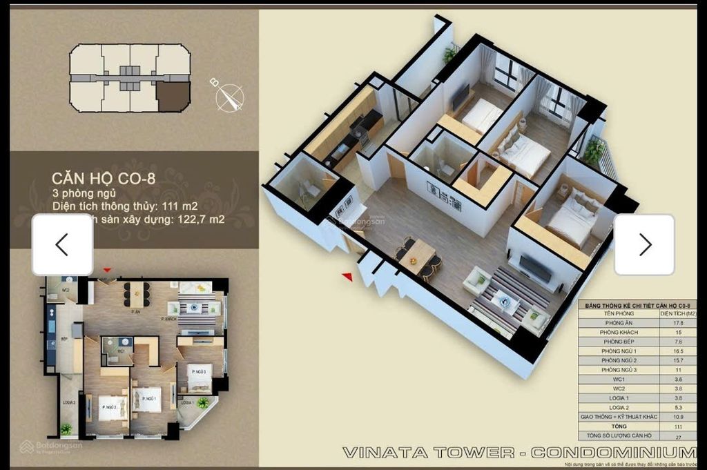 Thiết kế cải tạo căn hộ vinata tower