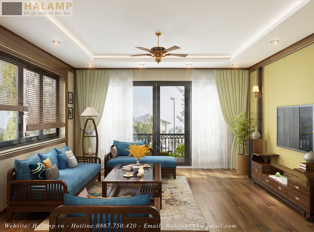 Thiết kế phòng khách nhà liền kề Phú Lương Hà Đông
