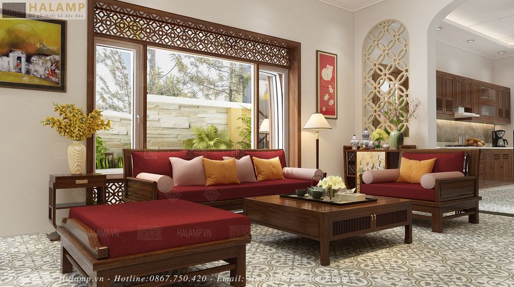 mẫu sofa gỗ tự nhiên đẹp