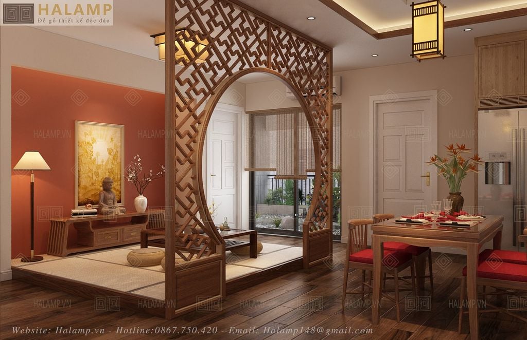 Không gian thiền trà kết hợp sinh hoạt