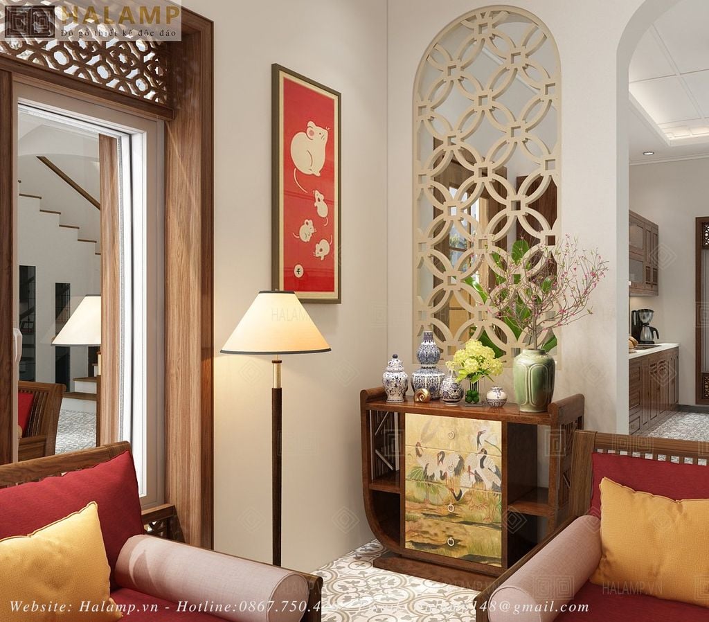 Bàn trang trí kết hợp chất sơn mài