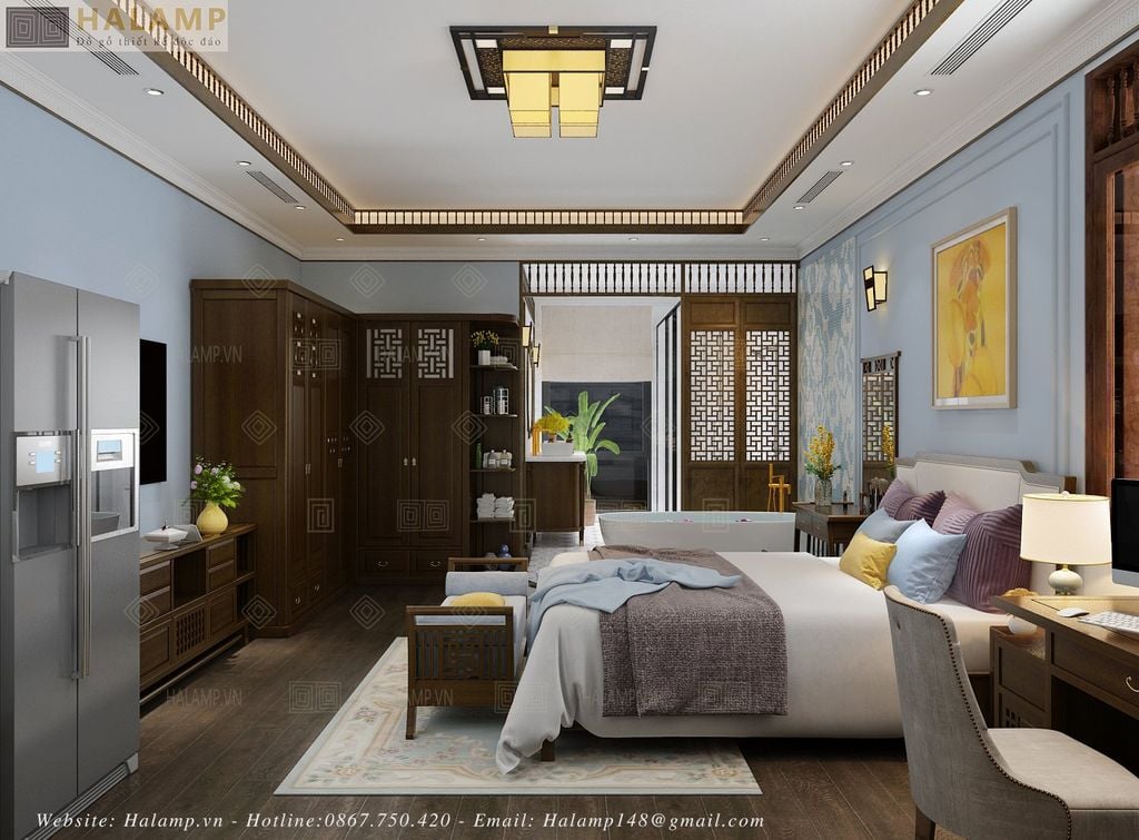 Thiết kế trần trong nội thất indochine - Việt