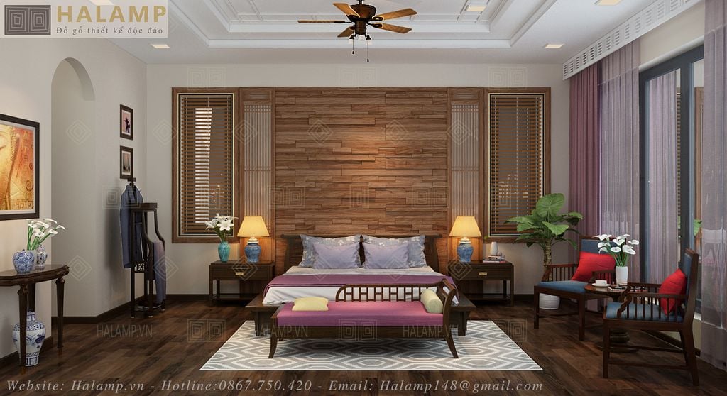 hình ảnh mẫu phòng ngủ Halamp thiết kế phù hợp với resort và khách sạn
