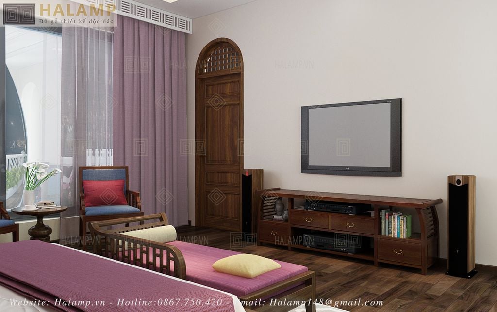 mẫu kệ ti vi cho phòng ngủ biệt thự nghỉ dưỡng