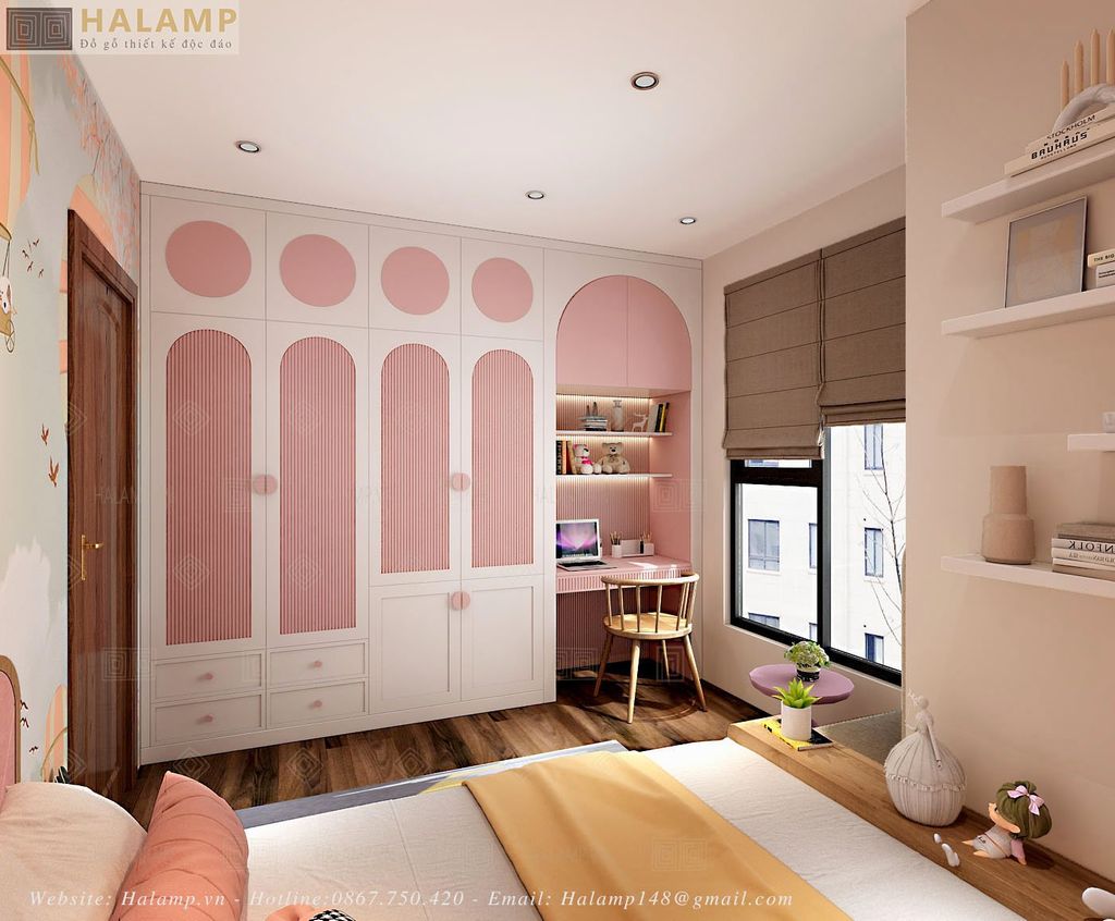 Thiết kế nội thất phòng ngủ con gái nhỏ