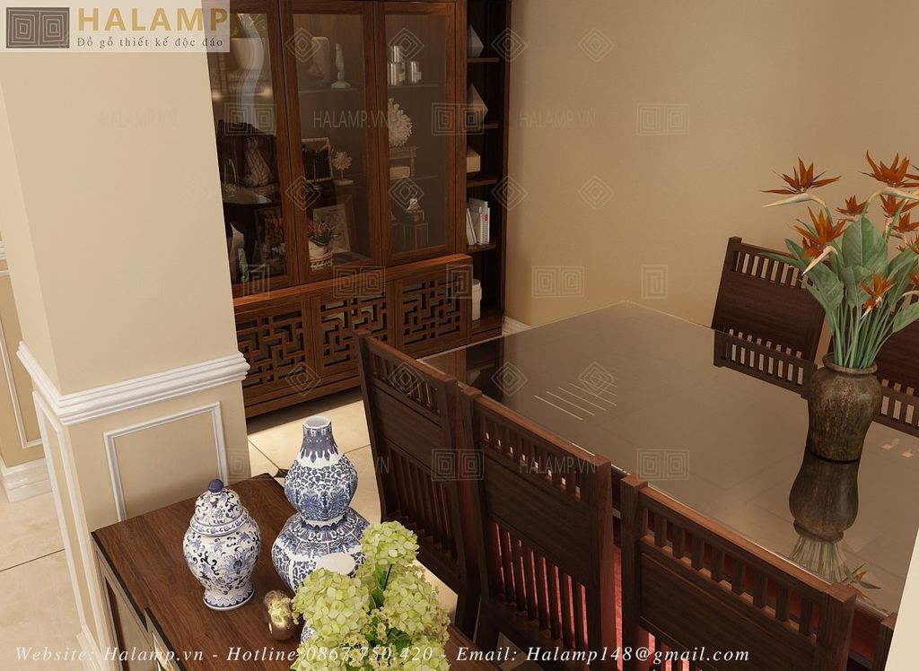 tủ trang trí được chỉnh sửa để phù hợp với kích thước phòng