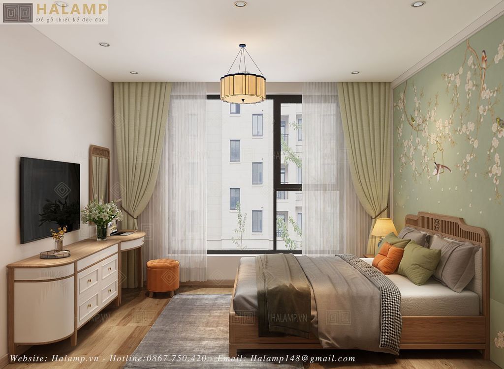 Thiết kế phòng ngủ master căn hộ chung cư cho 2 vợ chồng